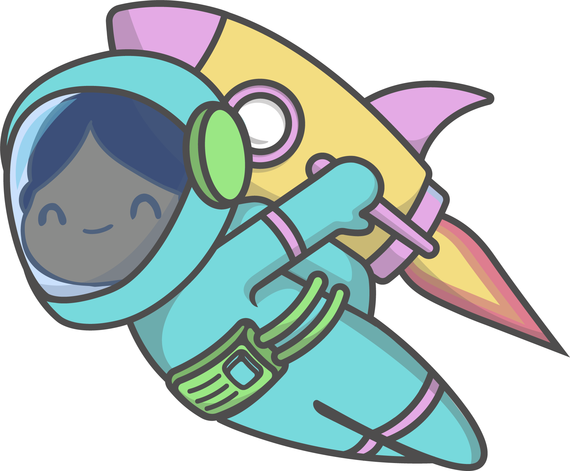Rockie the astronaut, who guides the Preschool class